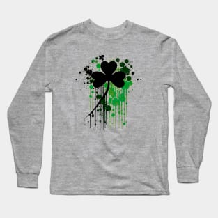 Saint Patrick's day shamrock leaf - splash and drip design Long Sleeve T-Shirt